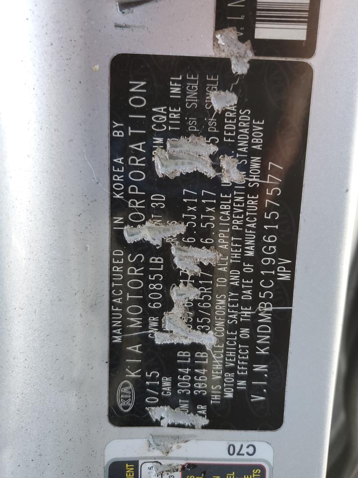 2016 Kia Sedona Lx VIN: KNDMB5C19G6157577 Lot: 86666015