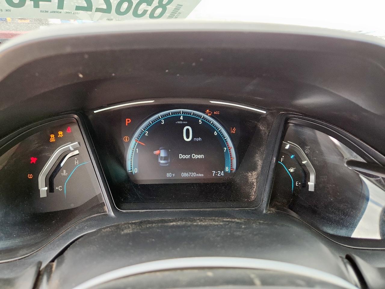 2019 Honda Civic Lx VIN: 19XFC2F62KE012086 Lot: 85822145