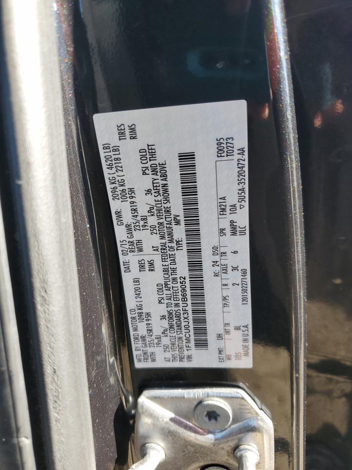 2015 Ford Escape Titanium VIN: 1FMCU0JX3FUB69052 Lot: 86868015