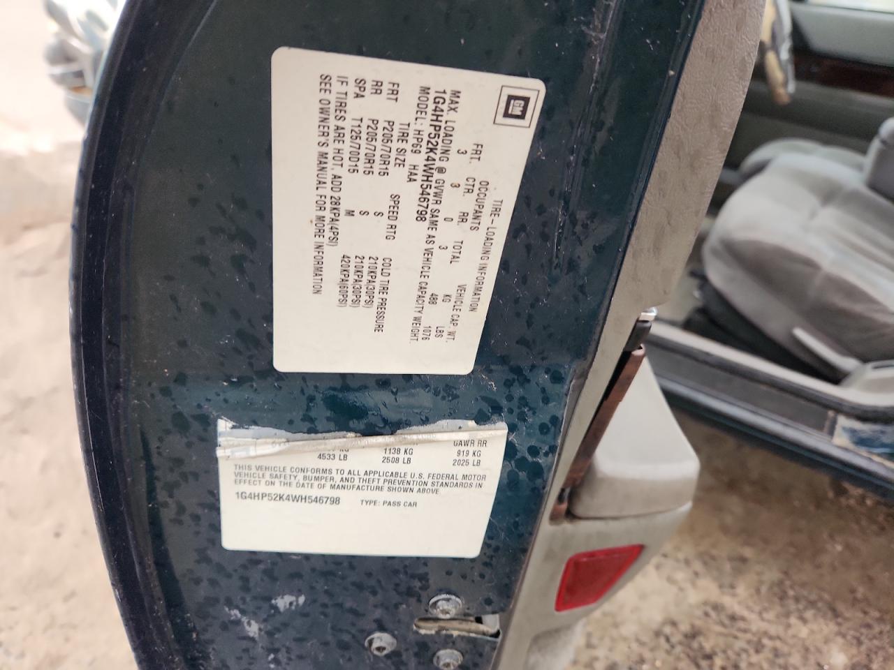 1998 Buick Lesabre Custom VIN: 1G4HP52K4WH546798 Lot: 81989525