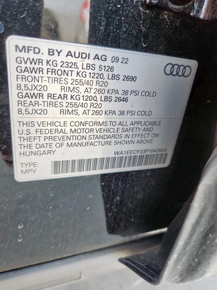 2023 Audi Q3 Premium Plus S Line 45 VIN: WA1EECF33P1042624 Lot: 84458935