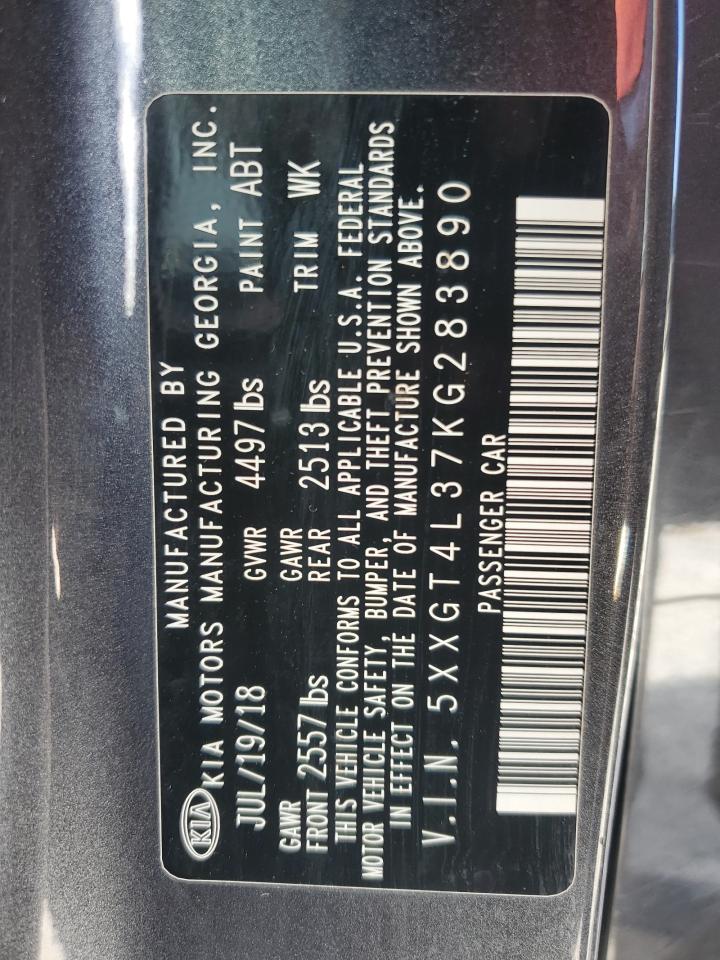 2019 Kia Optima Lx VIN: 5XXGT4L37KG283890 Lot: 82196505