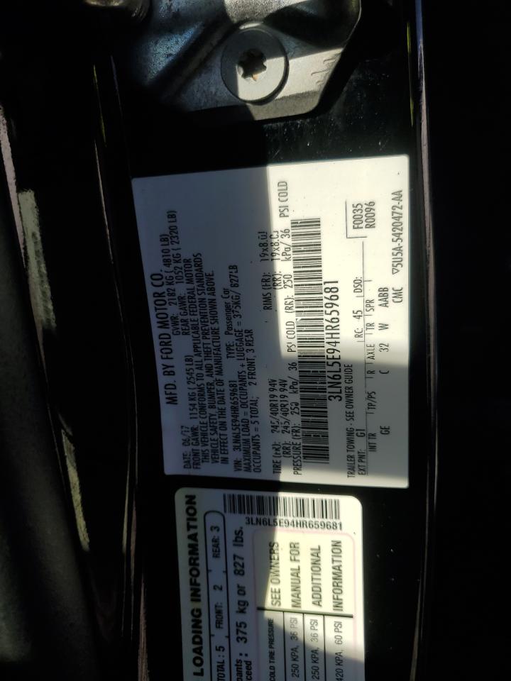 2017 Lincoln Mkz Reserve VIN: 3LN6L5E94HR659681 Lot: 90494975