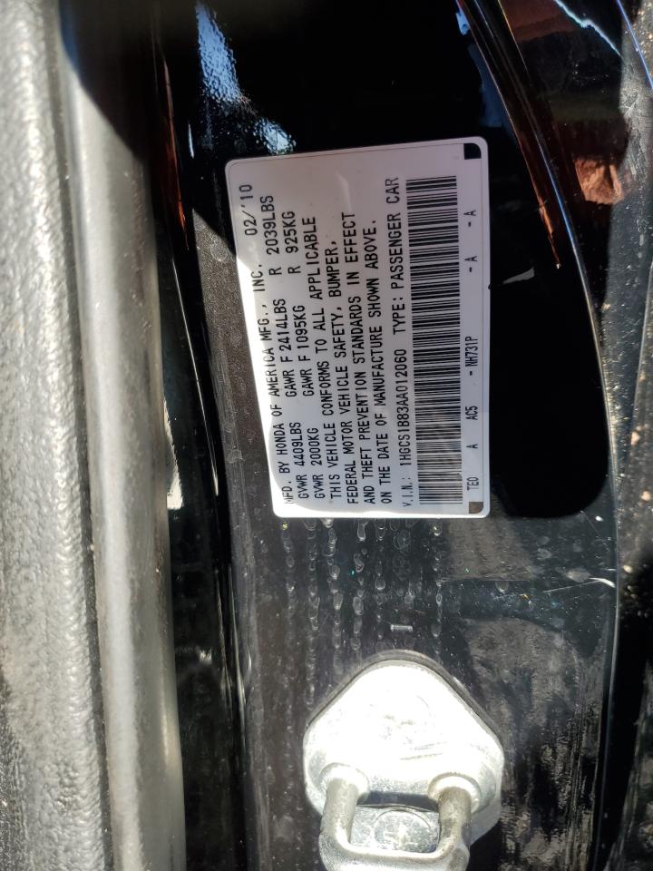 2010 Honda Accord Exl VIN: 1HGCS1B83AA012060 Lot: 82205225