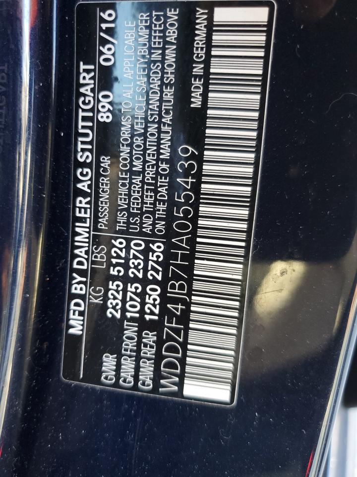 2017 Mercedes-Benz E 300 VIN: WDDZF4JB7HA055439 Lot: 87444095