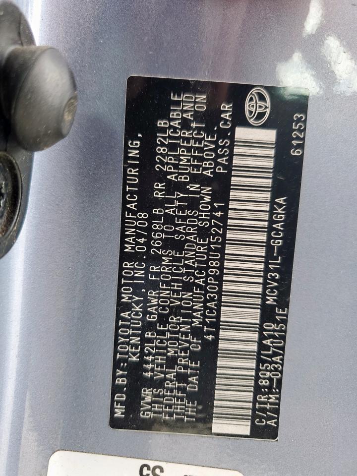 2008 Toyota Camry Solara Se VIN: 4T1CA30P98U152741 Lot: 85574525