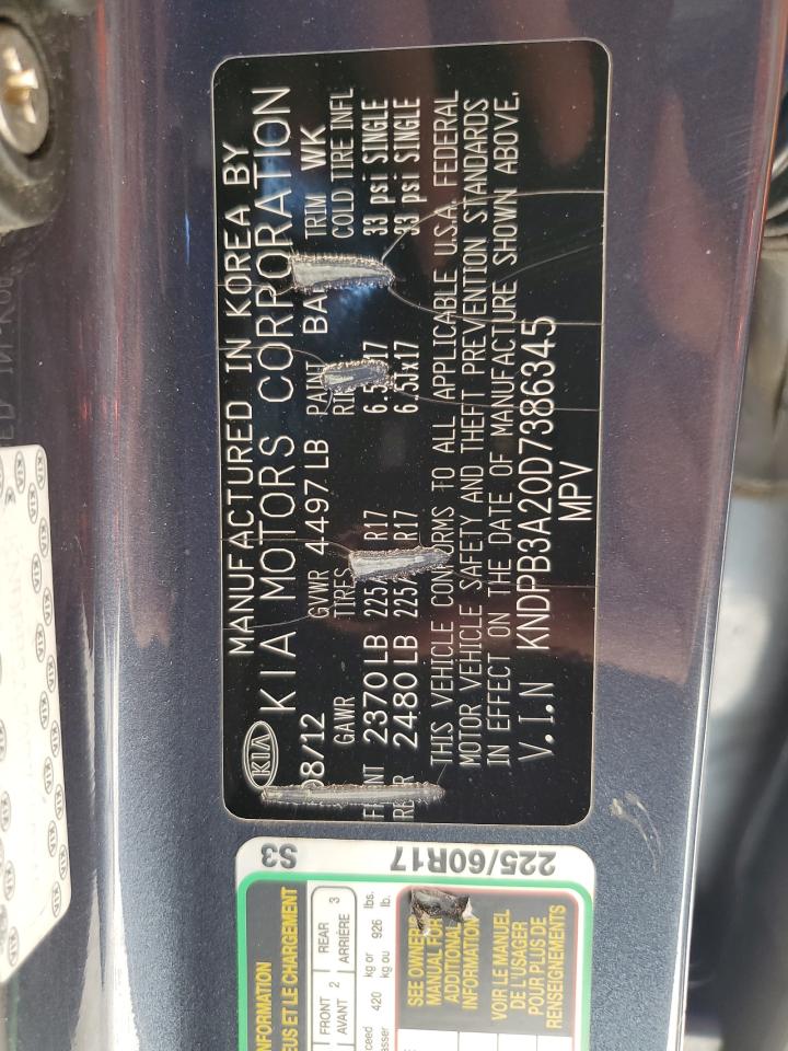 2013 Kia Sportage Base VIN: KNDPB3A20D7386345 Lot: 89648235