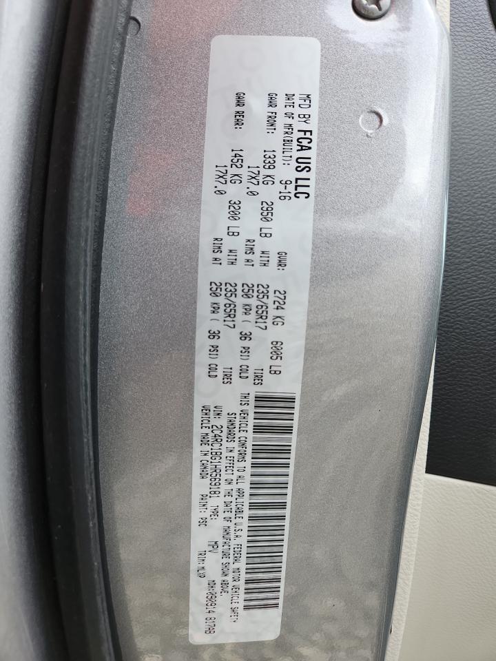 2017 Chrysler Pacifica Touring L VIN: 2C4RC1BG1HR569181 Lot: 81973065