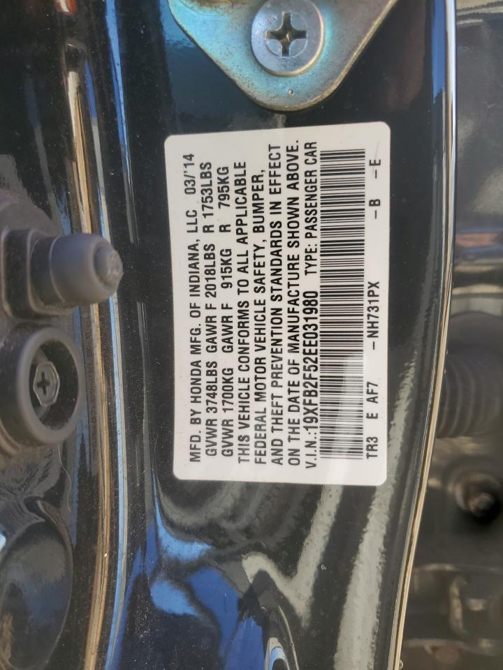 2014 Honda Civic Lx VIN: 19XFB2F52EE031980 Lot: 84795975