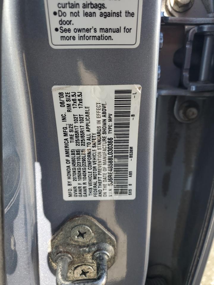 2008 Honda Cr-V Ex VIN: 5J6RE48588L030366 Lot: 84951585