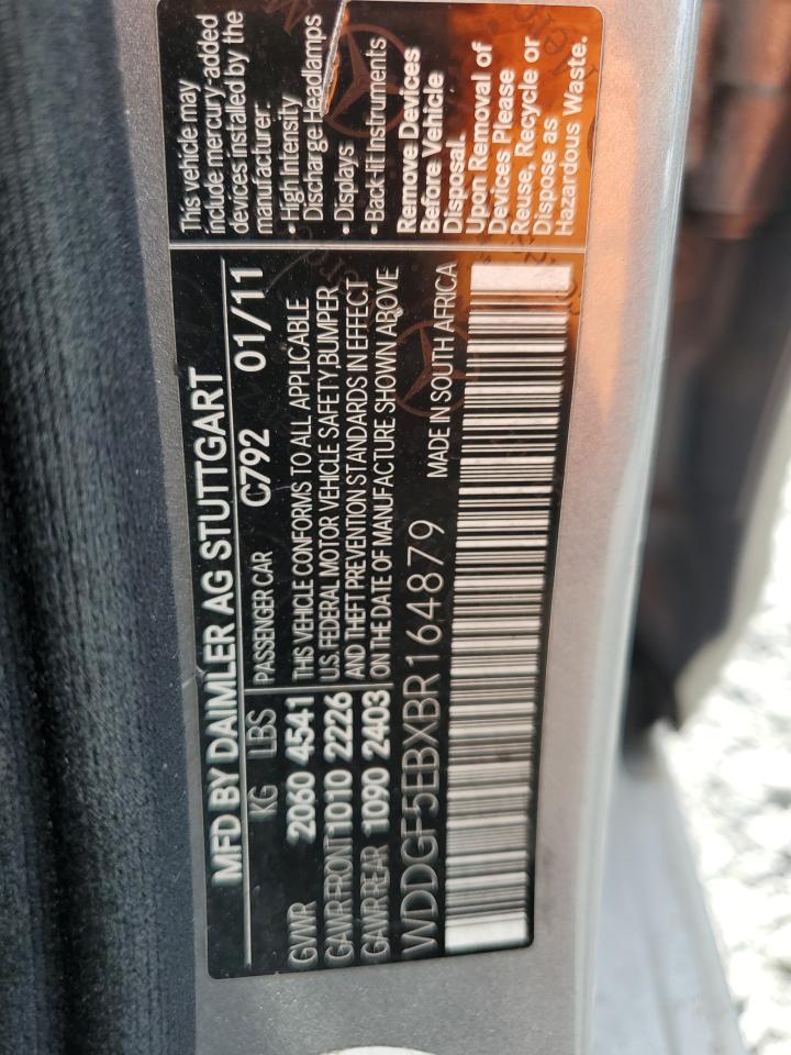 2011 Mercedes-Benz C 300 VIN: WDDGF5EBXBR164879 Lot: 90125075