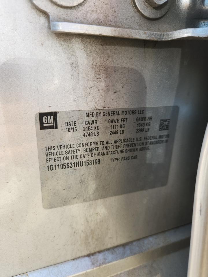 2017 Chevrolet Impala Lt VIN: 1G1105S31HU153198 Lot: 84968145
