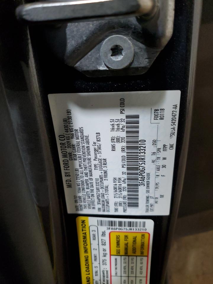 2018 Ford Fusion S VIN: 3FA6P0G75JR133210 Lot: 82528085