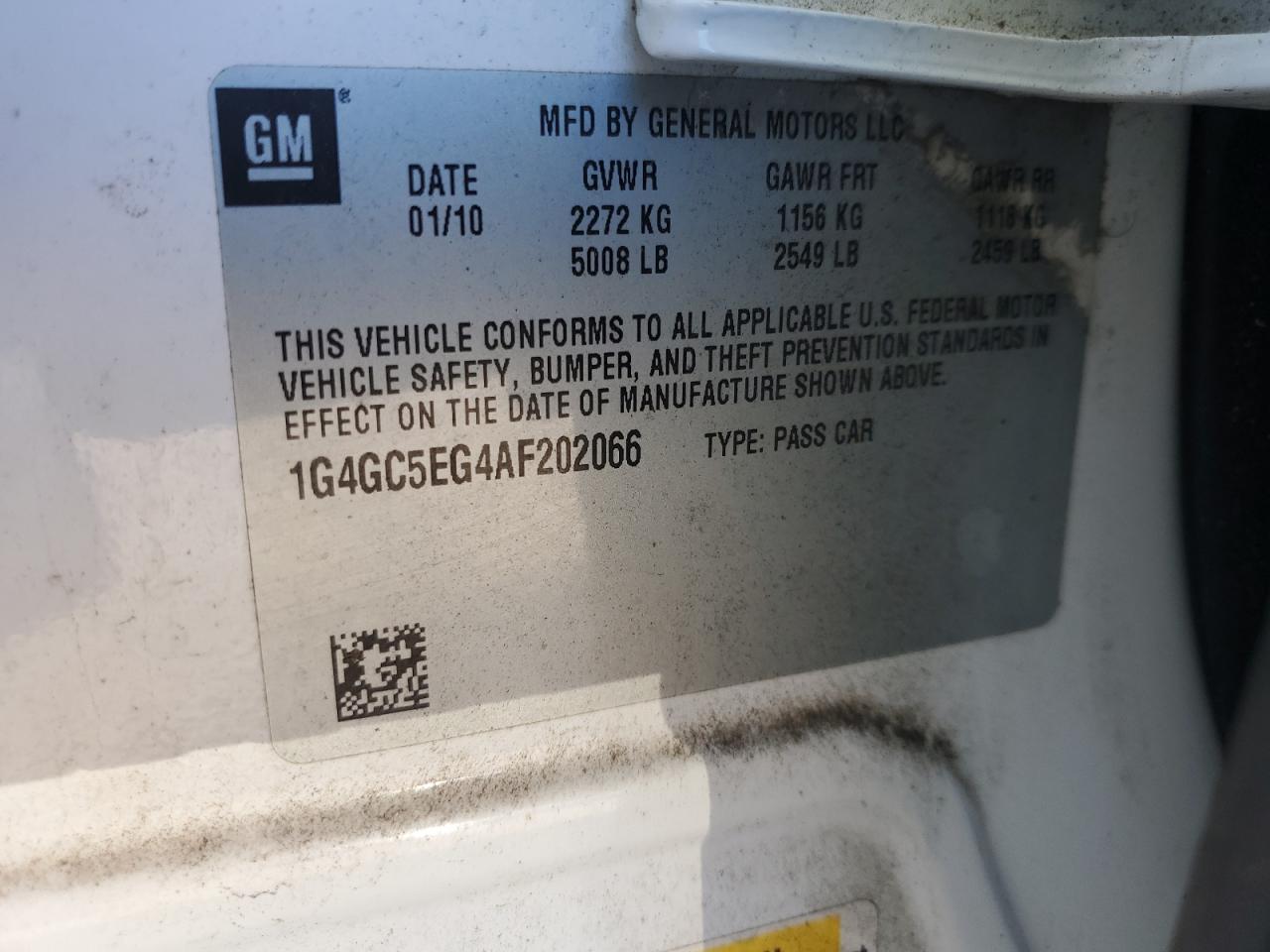 2010 Buick Lacrosse Cxl VIN: 1G4GC5EG4AF202066 Lot: 90701045