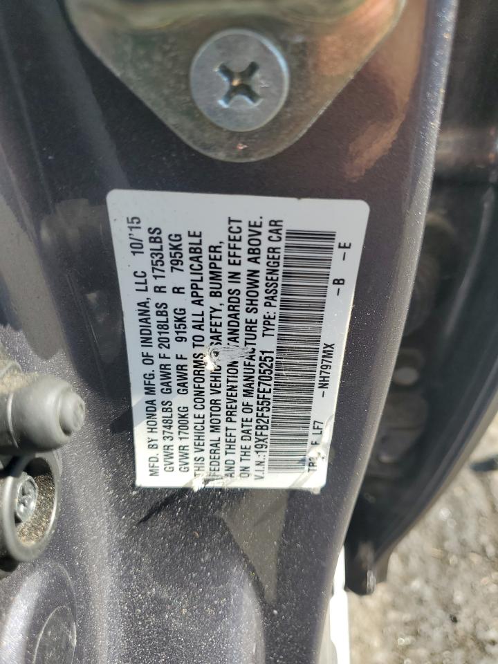 2015 Honda Civic Lx VIN: 19XFB2F55FE705251 Lot: 84704935