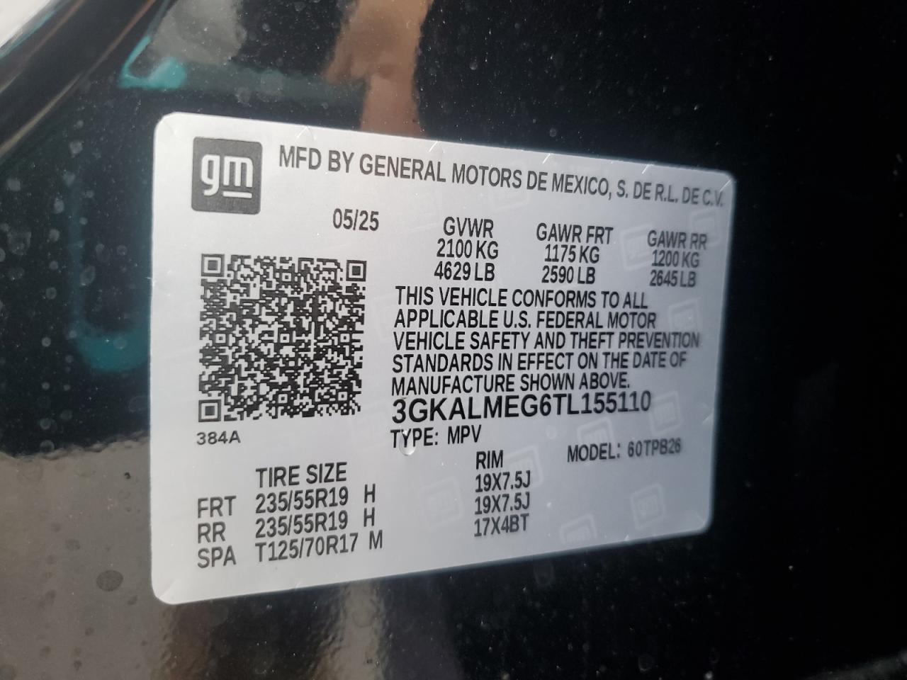 2026 GMC Terrain Elevation VIN: 3GKALMEG6TL155110 Lot: 86139305