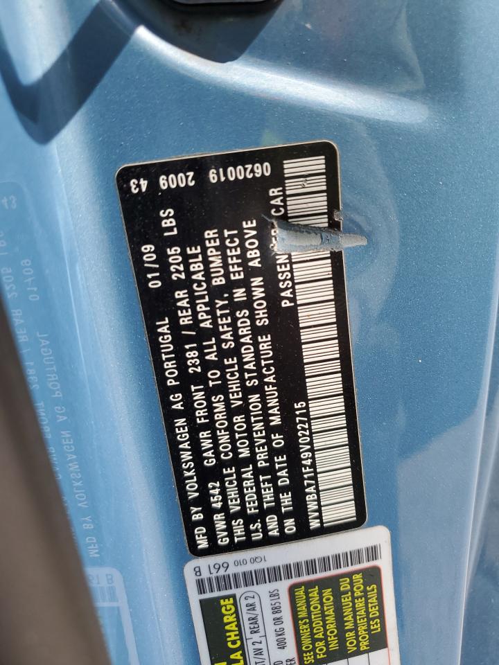 2009 Volkswagen Eos Turbo VIN: WVWBA71F49V022715 Lot: 81041715