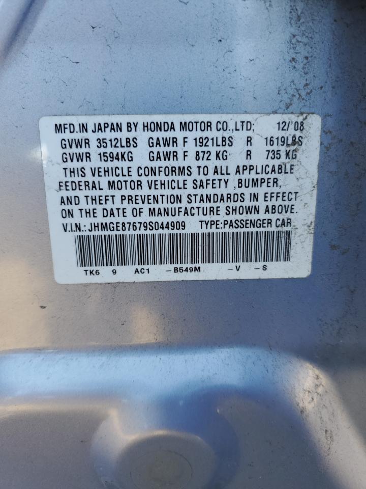 2009 Honda Fit Sport VIN: JHMGE87679S044909 Lot: 89516875