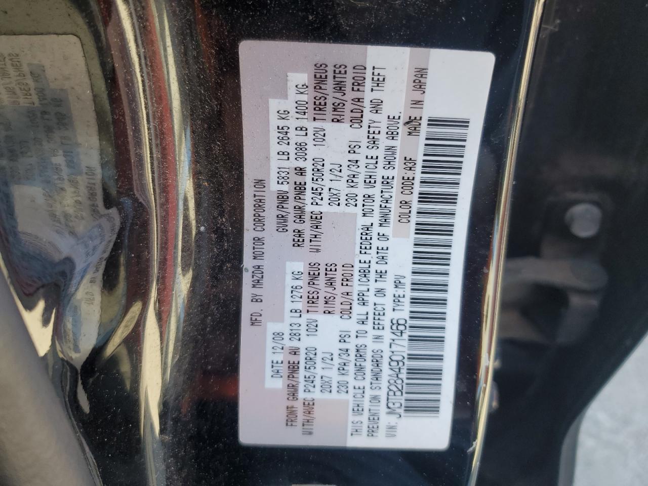 2009 Mazda Cx-9 VIN: JM3TB28A490171466 Lot: 82598805