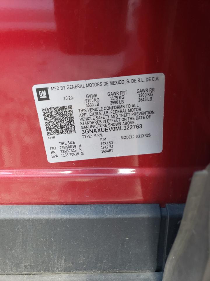 2021 Chevrolet Equinox Lt VIN: 3GNAXUEV0ML322763 Lot: 86130945