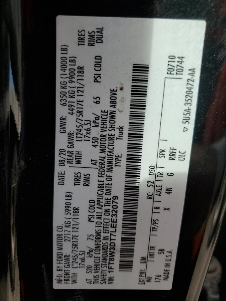 2020 Ford F350 Super Duty VIN: 1FT8W3DT7LEE32079 Lot: 82348335