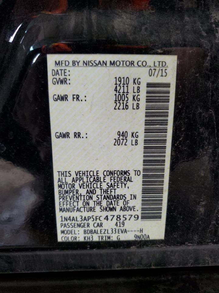 2015 Nissan Altima 2.5 VIN: 1N4AL3AP5FC478579 Lot: 82451205