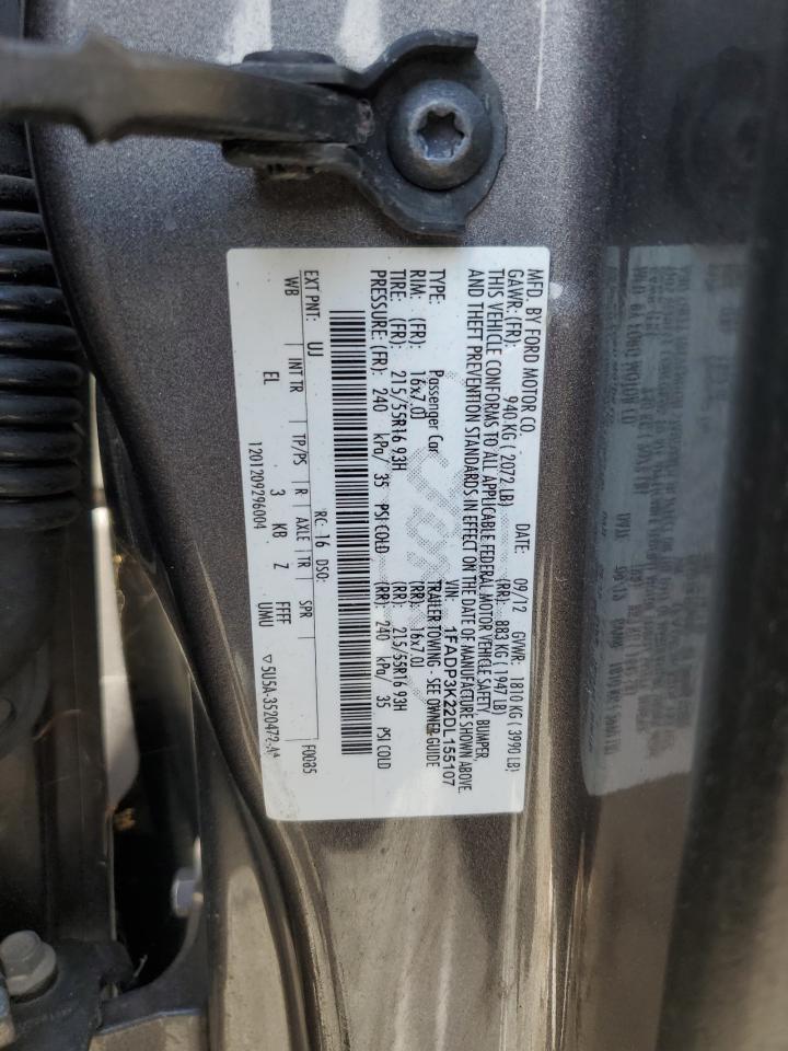 2013 Ford Focus Se VIN: 1FADP3K22DL155107 Lot: 81960765