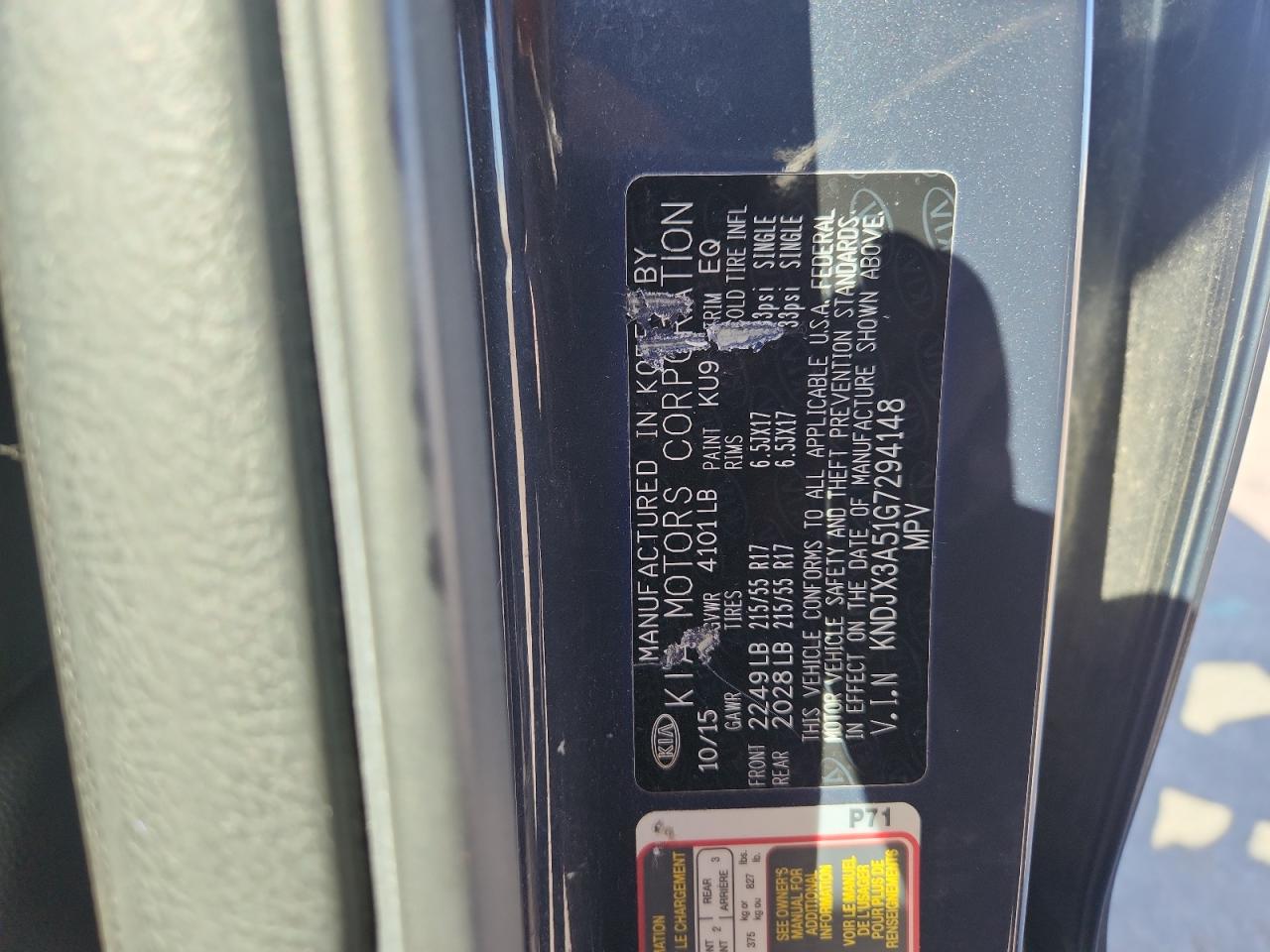 2016 Kia Soul ! VIN: KNDJX3A51G7294148 Lot: 82221895