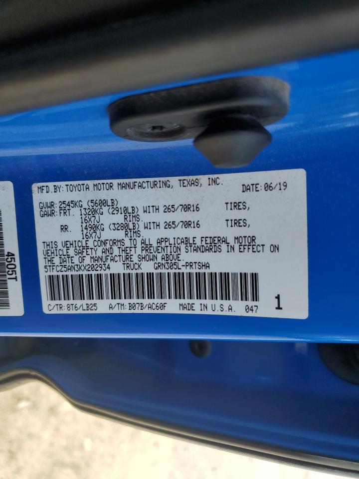 2019 Toyota Tacoma Double Cab VIN: 5TFCZ5AN3KX202934 Lot: 84267915