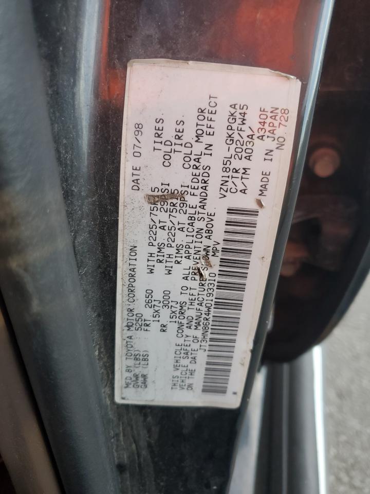 1998 Toyota 4Runner Sr5 VIN: JT3HN86R4W0193310 Lot: 81956425