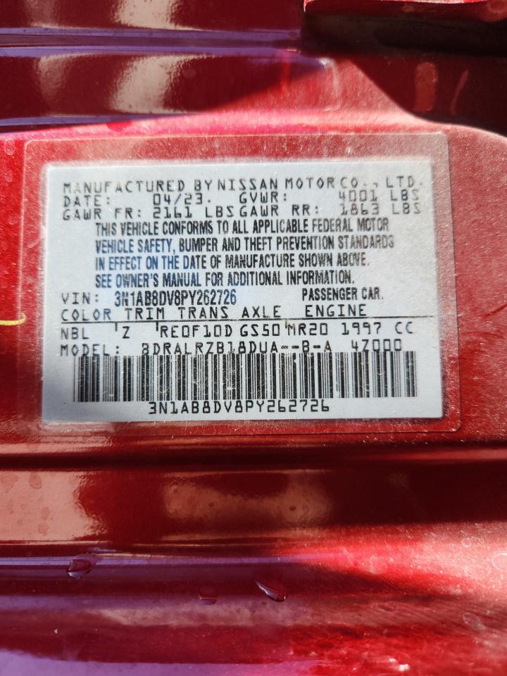 2023 Nissan Sentra Sr VIN: 3N1AB8DV8PY262726 Lot: 85566985