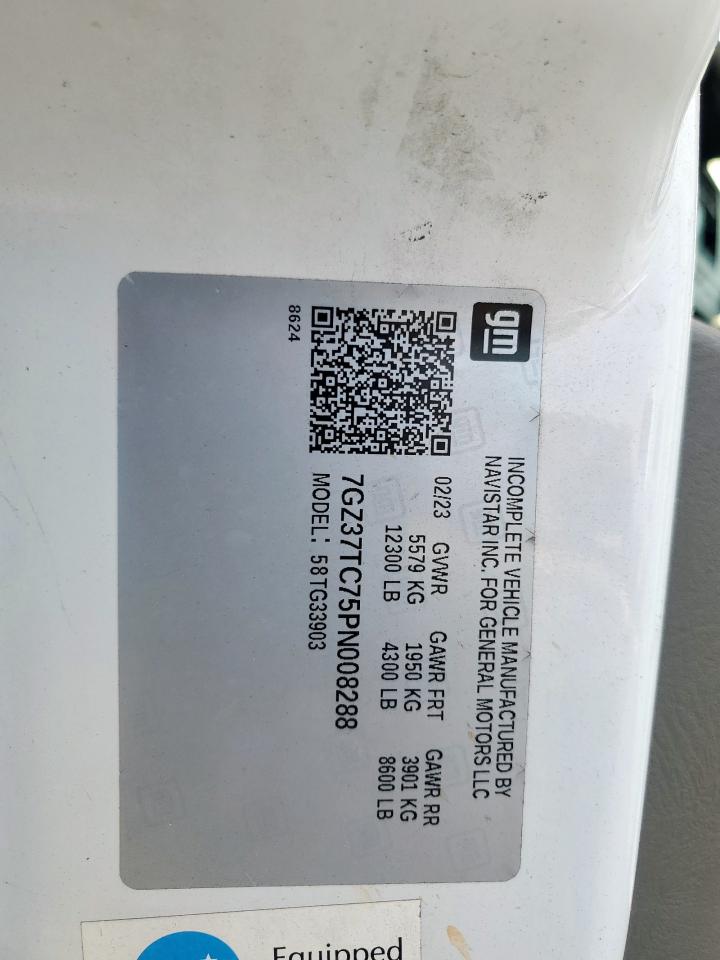 2023 GMC Savana Cut - Expeditor Truck VIN: 7GZ37TC75PN008288 Lot: 80684215