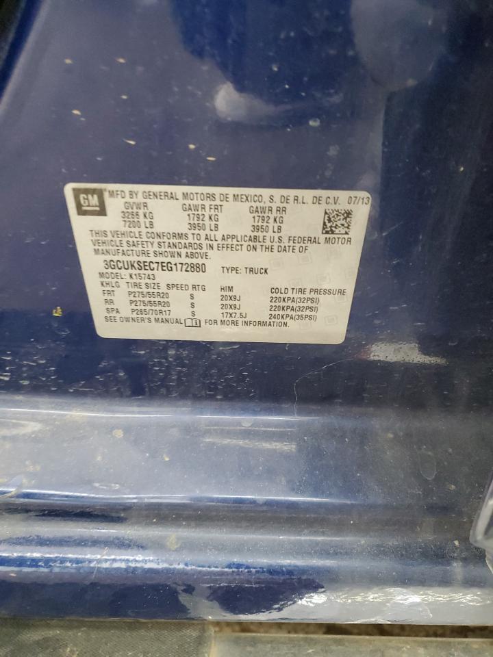2014 Chevrolet Silverado K1500 Ltz VIN: 3GCUKSEC7EG172880 Lot: 85373975