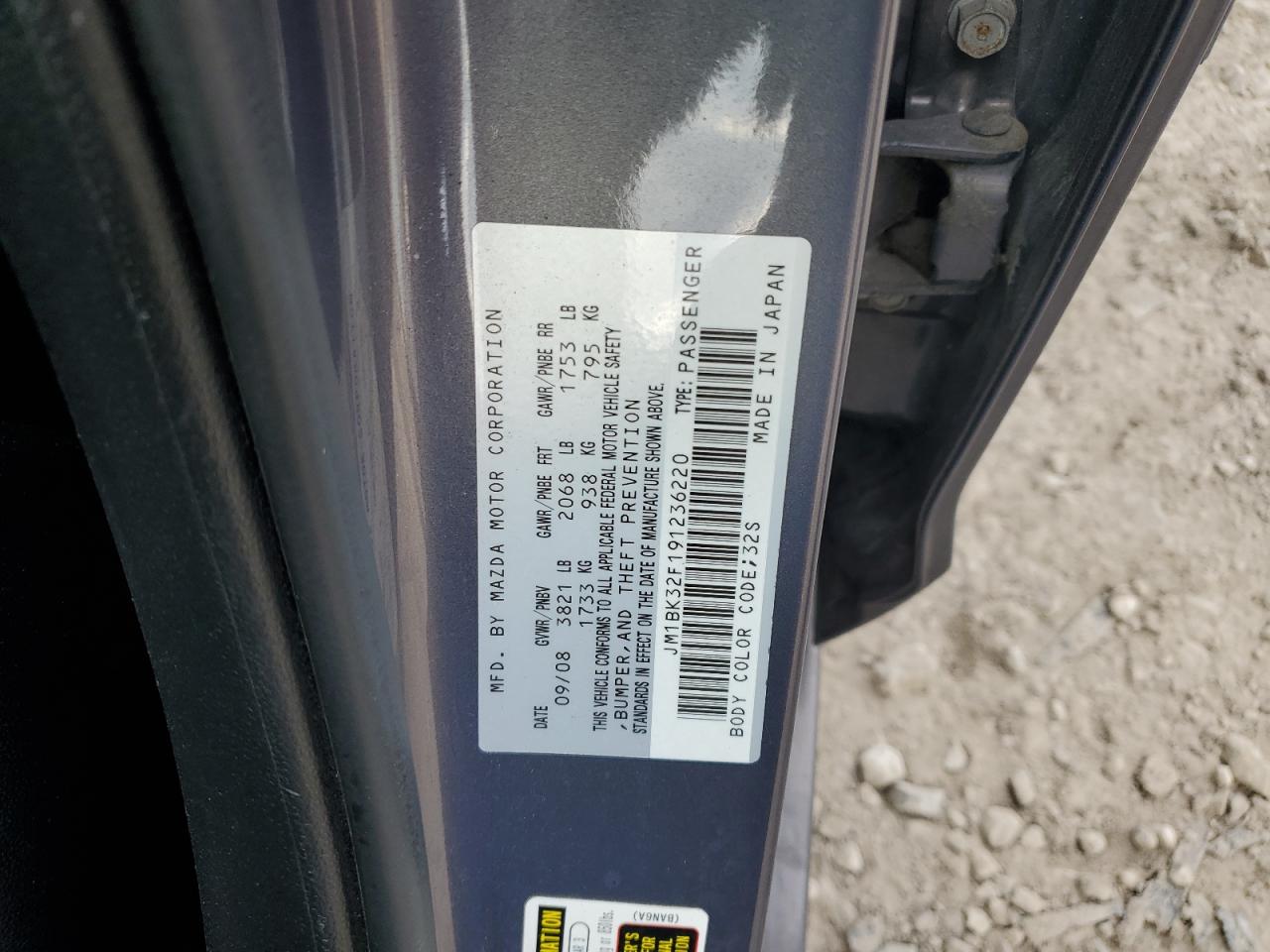 2009 Mazda 3 I VIN: JM1BK32F191236220 Lot: 85117965