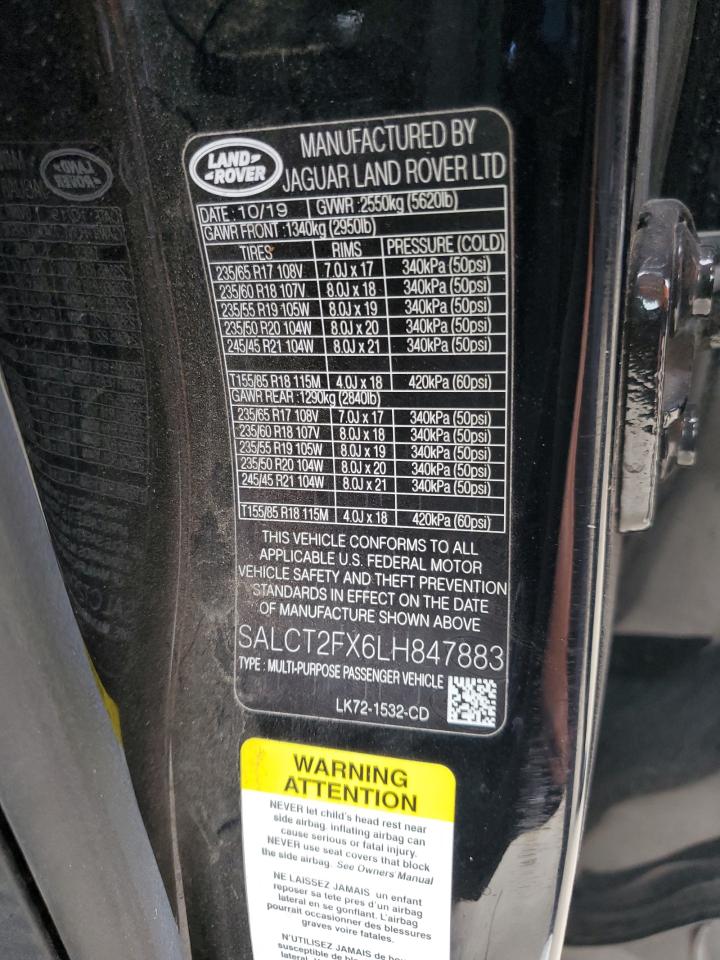 2020 Land Rover Discovery Sport S R-Dynamic VIN: SALCT2FX6LH847883 Lot: 89735245