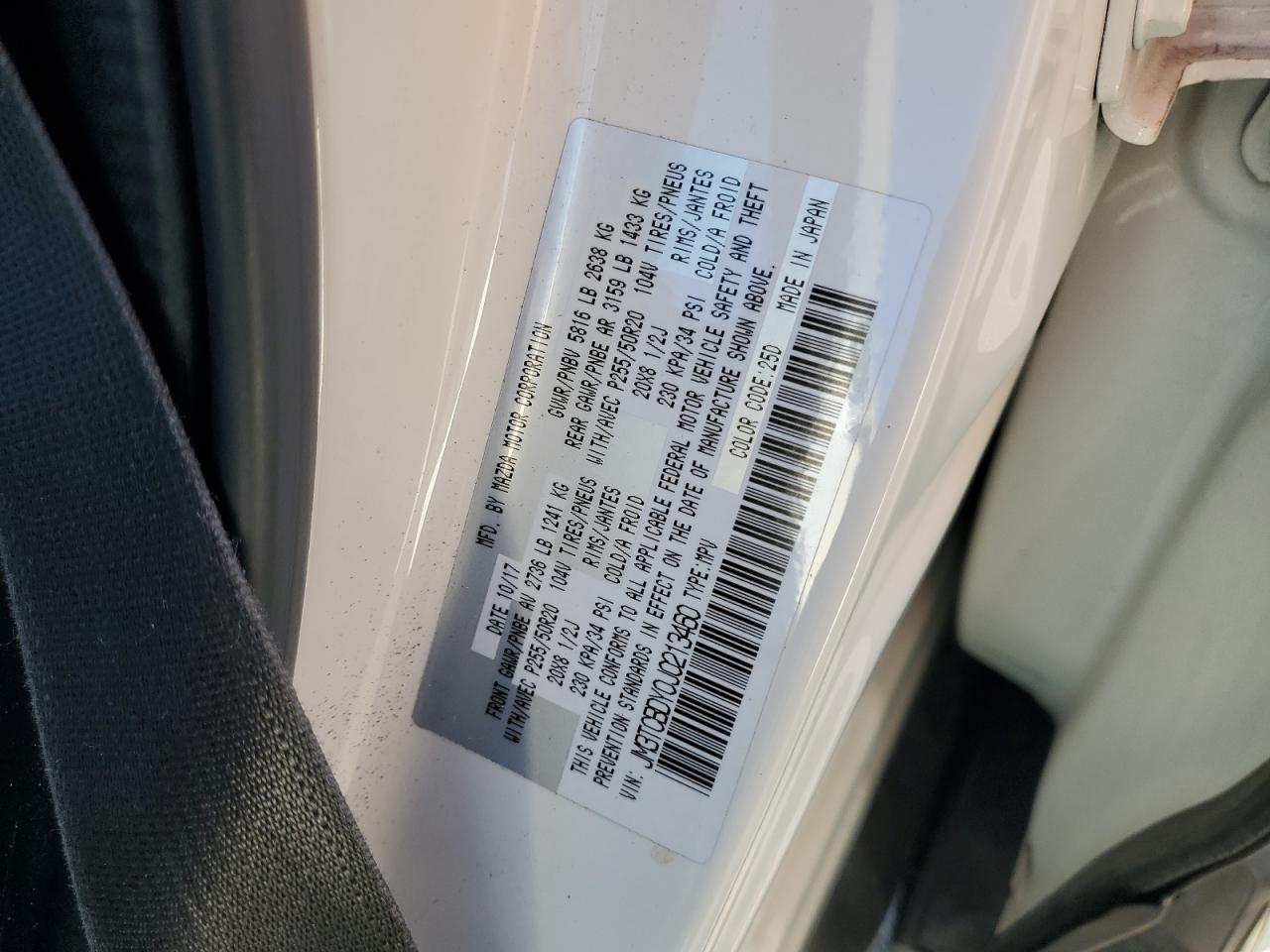 2018 Mazda Cx-9 Grand Touring VIN: JM3TCBDY0J0213460 Lot: 89574595