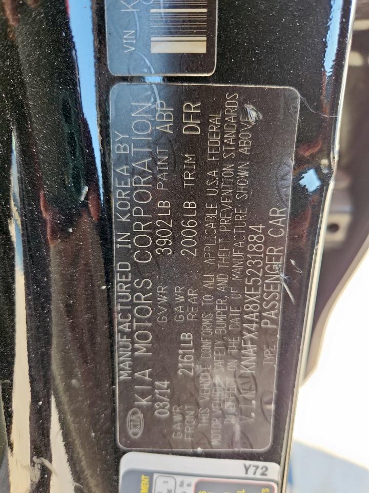 2014 Kia Forte Ex VIN: KNAFX4A8XE5231884 Lot: 85647755