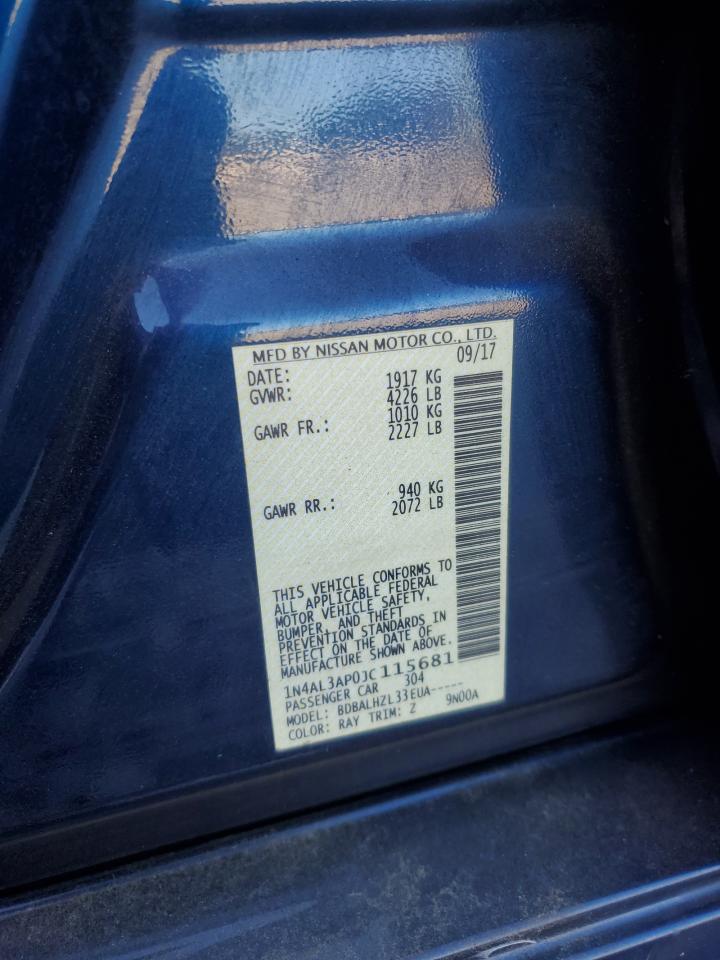 2018 Nissan Altima 2.5 VIN: 1N4AL3AP0JC115681 Lot: 82468685