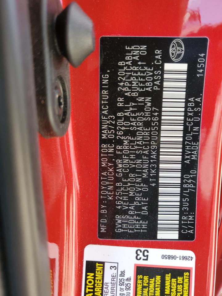 2023 Toyota Camry Xse VIN: 4T1K31AK9PU055647 Lot: 85590585