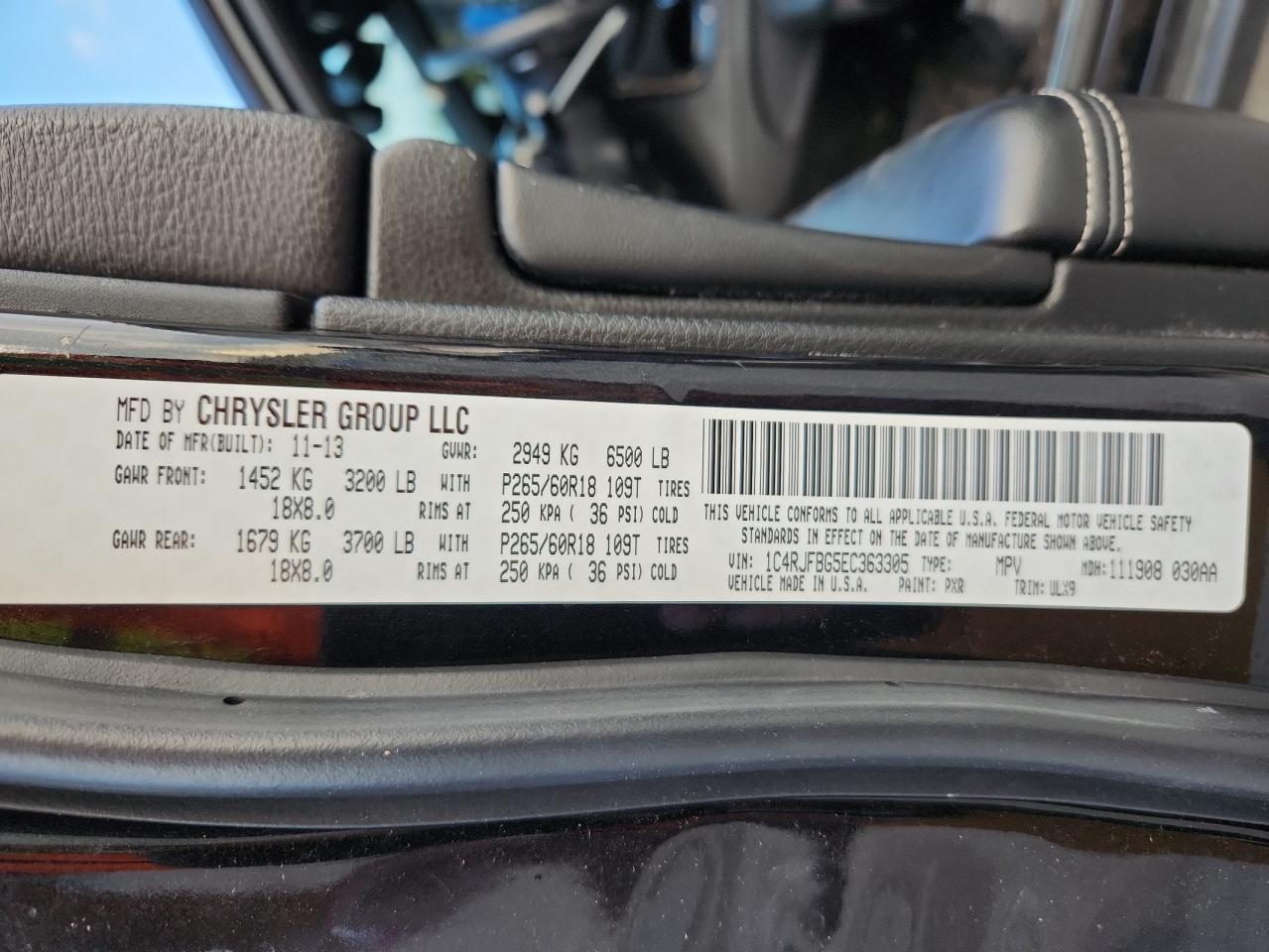 2014 Jeep Grand Cherokee Limited VIN: 1C4RJFBG5EC363305 Lot: 84972405