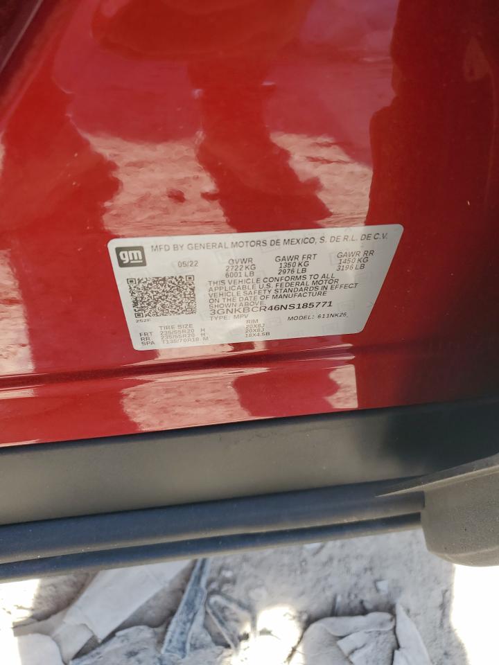 2022 Chevrolet Blazer 2Lt VIN: 3GNKBCR46NS185771 Lot: 82228025