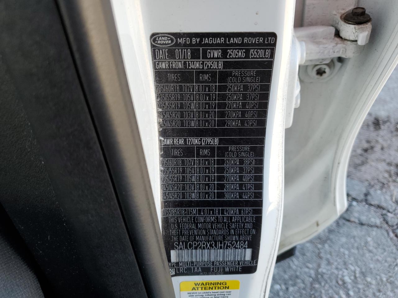 2018 Land Rover Discovery Sport Se VIN: SALCP2RX3JH752484 Lot: 86145915