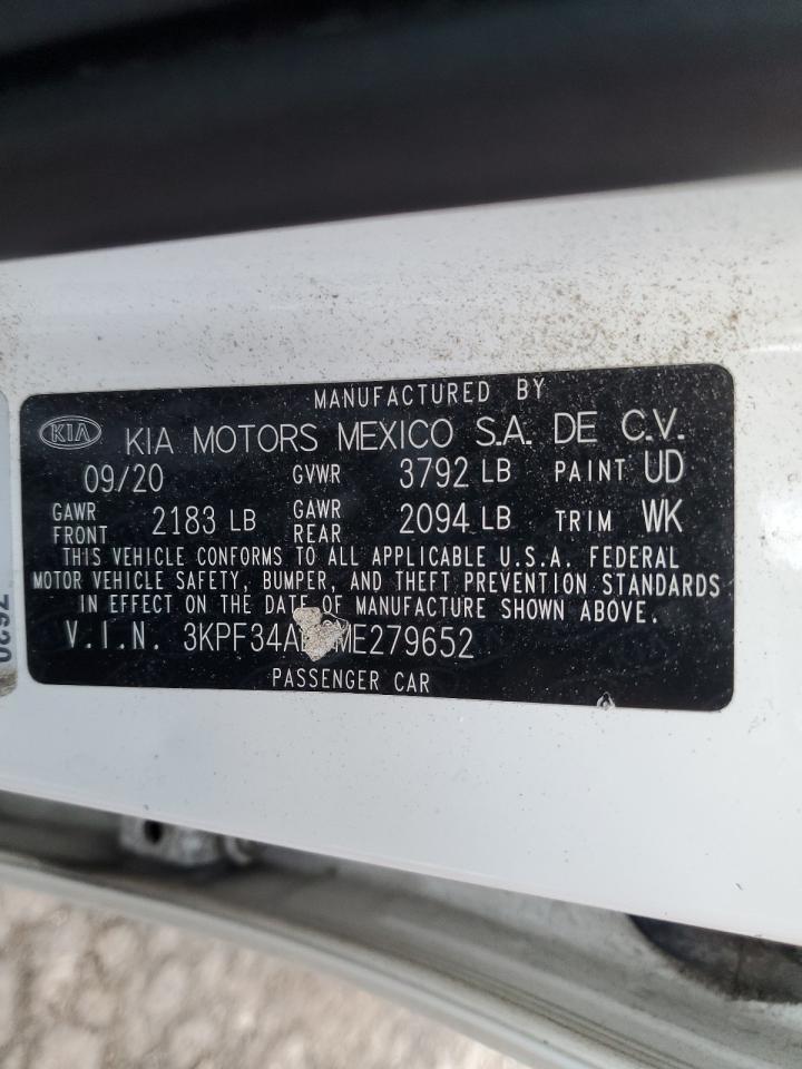 2021 Kia Forte Gt Line VIN: 3KPF34AD0ME279652 Lot: 85202775