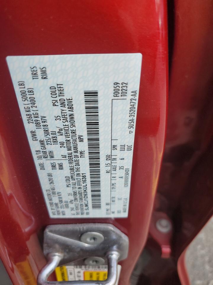 2019 Lincoln Mkc VIN: 5LMCJ1D93KUL16361 Lot: 86312575