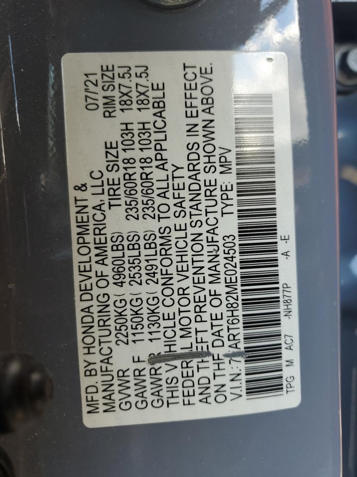 2021 Honda Cr-V Exl VIN: 7FART6H82ME024503 Lot: 90094105