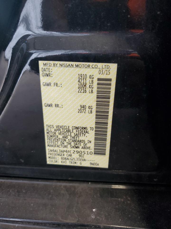 2015 Nissan Altima 2.5 VIN: 1N4AL3AP4FC290510 Lot: 86151785