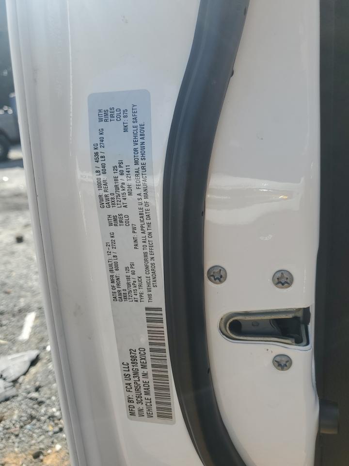 2022 Ram 2500 Longhorn VIN: 3C6UR5PL3NG189872 Lot: 83815015