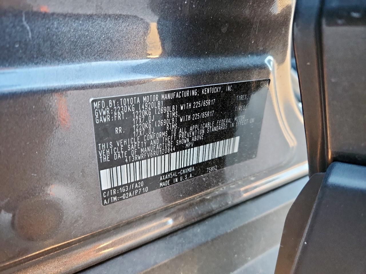 2024 Toyota Rav4 Xle VIN: 4T3RWRFV6RU120844 Lot: 85202205