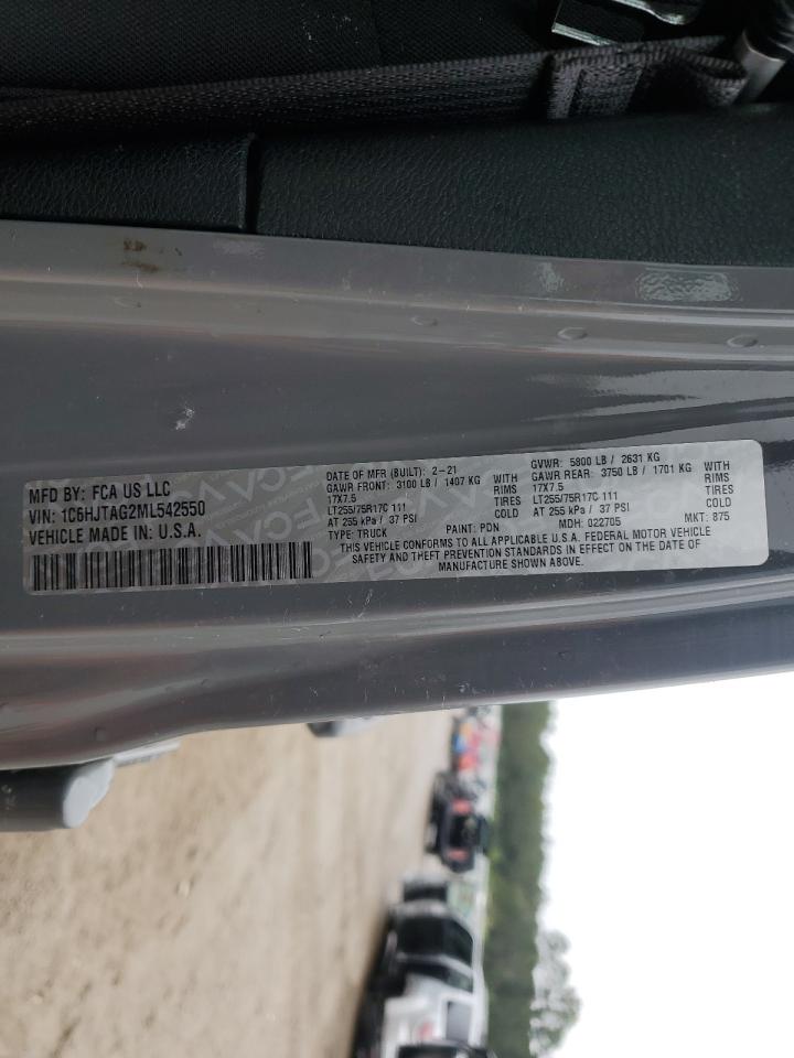 2021 Jeep Gladiator Sport VIN: 1C6HJTAG2ML542550 Lot: 90410965