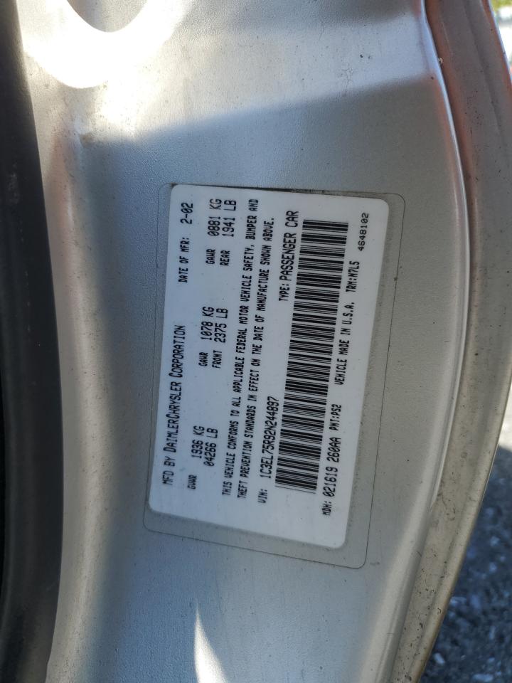 2002 Chrysler Sebring Gtc VIN: 1C3EL75R92N244897 Lot: 81900525